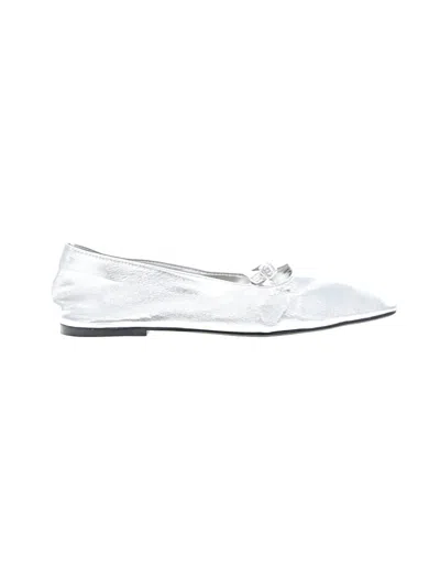 Pre-owned Zara Flats In Silver