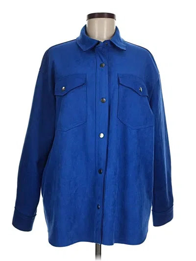 Pre-owned Zara Fleece Jacket In Blue