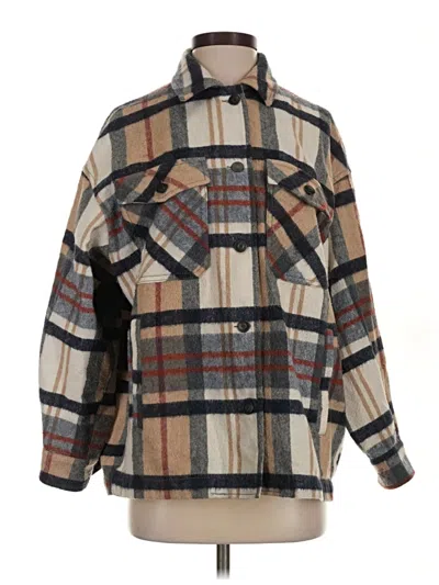 Pre-owned Zara Fleece Jacket In Brown