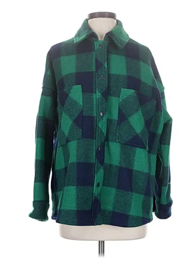 Pre-owned Zara Fleece Jacket In Green