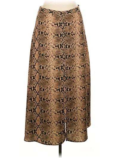 Pre-owned Zara Formal Skirt In Brown