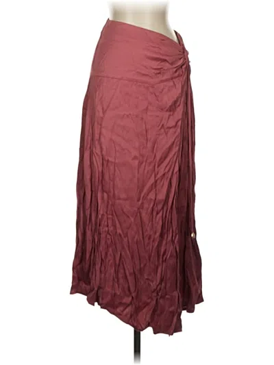 Pre-owned Zara Formal Skirt In Burgundy