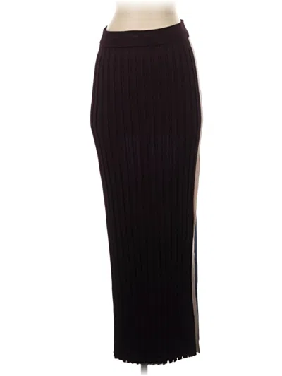 Pre-owned Zara Formal Skirt In Burgundy