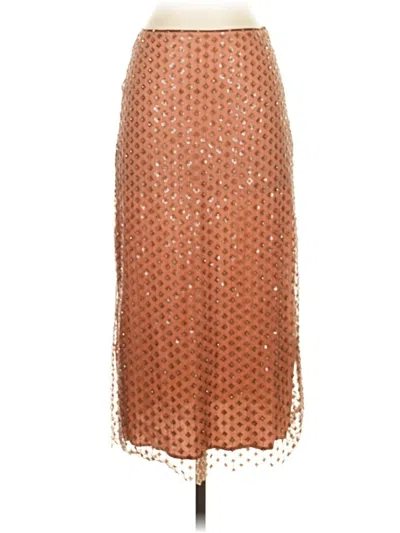 Pre-owned Zara Formal Skirt In Gold