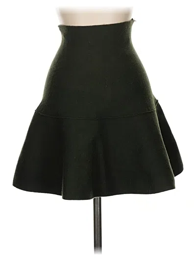 Pre-owned Zara Formal Skirt In Green