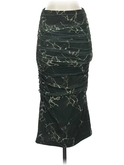 Pre-owned Zara Formal Skirt In Green