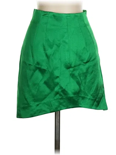 Pre-owned Zara Formal Skirt In Green