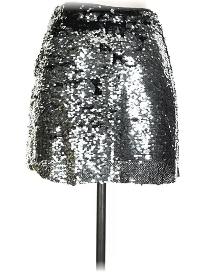 Pre-owned Zara Formal Skirt In Silver