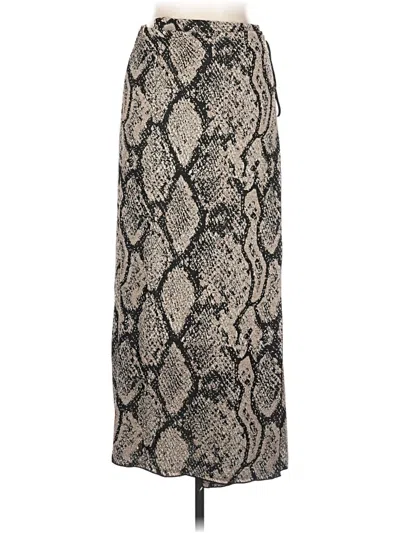 Pre-owned Zara Formal Skirt In Silver