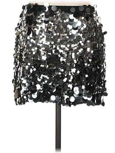 Pre-owned Zara Formal Skirt In Silver