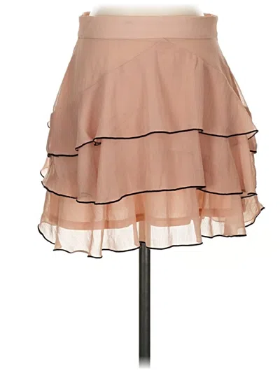 Pre-owned Zara Formal Skirt In Tan