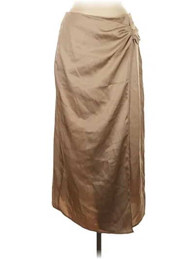 Pre-owned Zara Formal Skirt In Tan