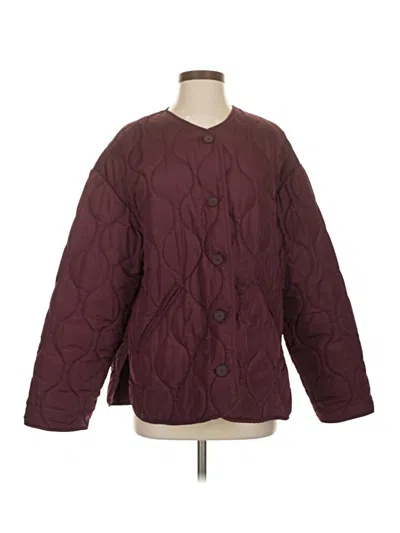 Pre-owned Zara Jacket In Burgundy