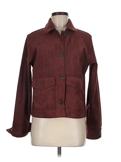 Pre-owned Zara Jacket In Burgundy