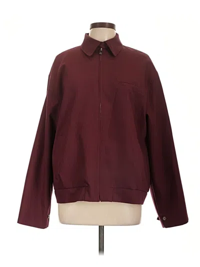Pre-owned Zara Jacket In Burgundy
