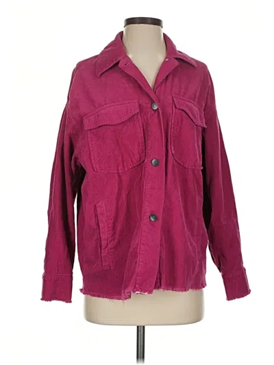 Pre-owned Zara Jacket In Burgundy