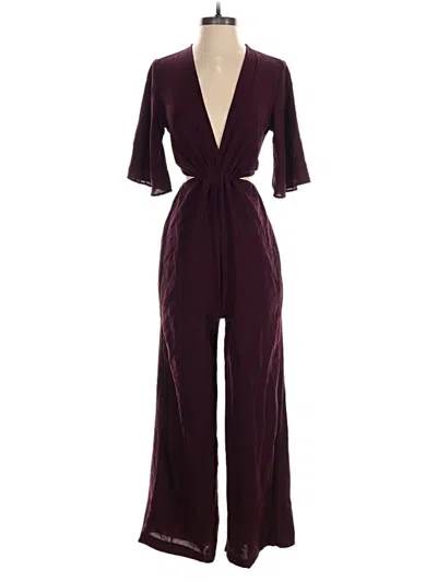 Pre-owned Zara Jumpsuit In Burgundy