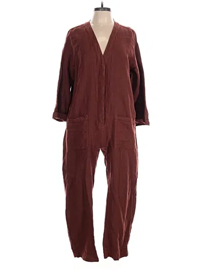 Pre-owned Zara Jumpsuit In Burgundy