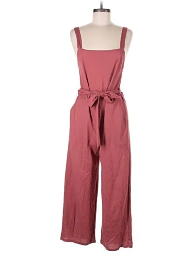 Pre-owned Zara Jumpsuit In Burgundy