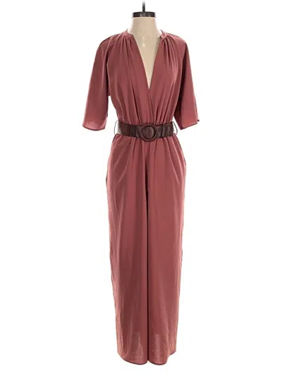 Pre-owned Zara Jumpsuit In Burgundy