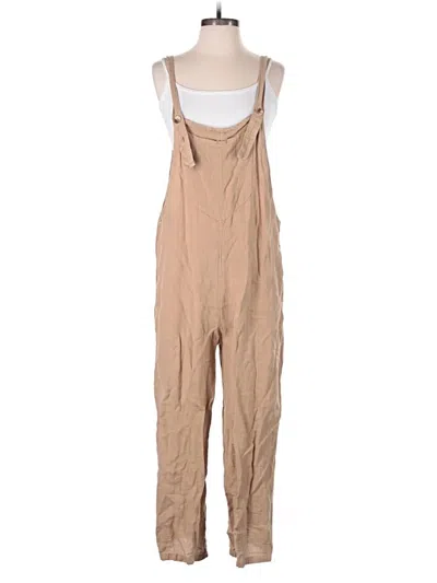 Pre-owned Zara Jumpsuit In Tan