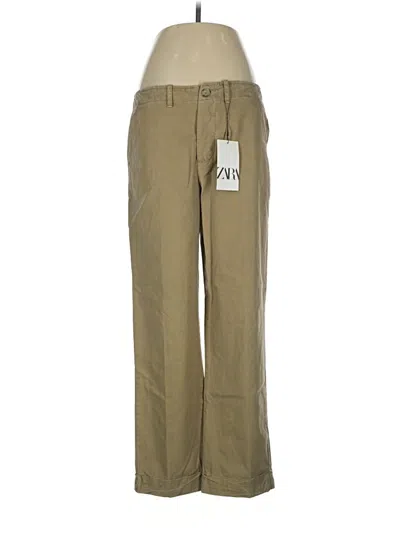 Pre-owned Zara Khaki Pant In Brown