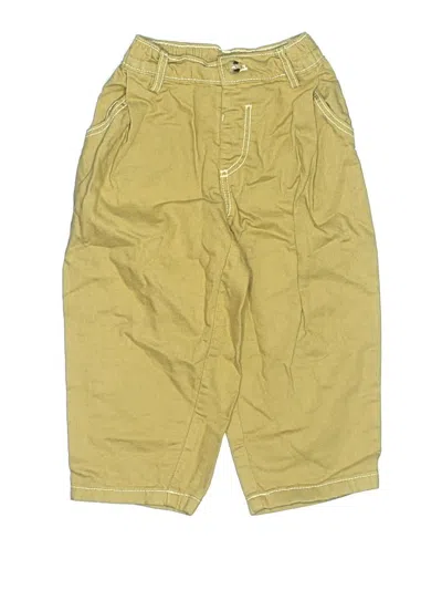 Pre-owned Zara Kids' Khaki Pant In Yellow