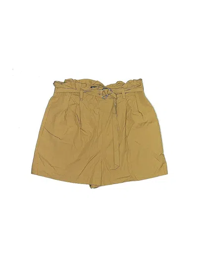 Pre-owned Zara Khaki Shorts In Gold