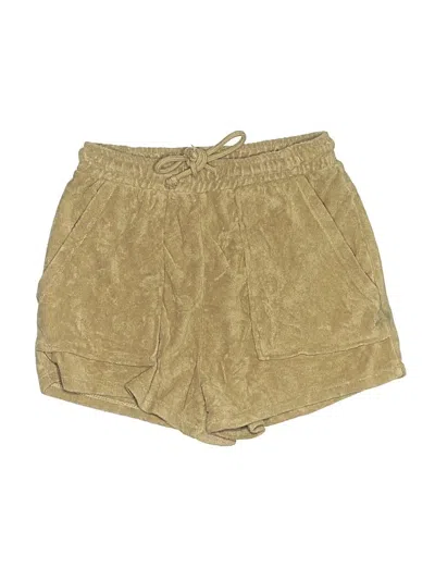 Pre-owned Zara Khaki Shorts In Gold