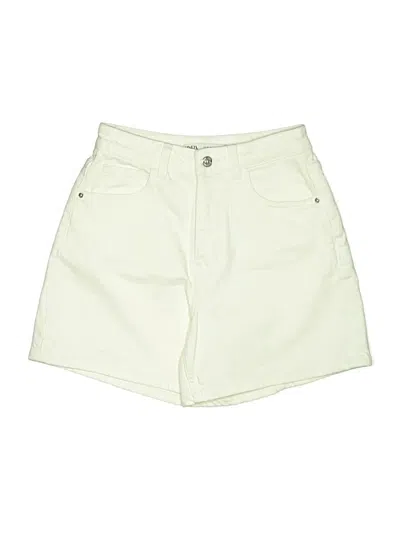 Pre-owned Zara Khaki Shorts In Ivory