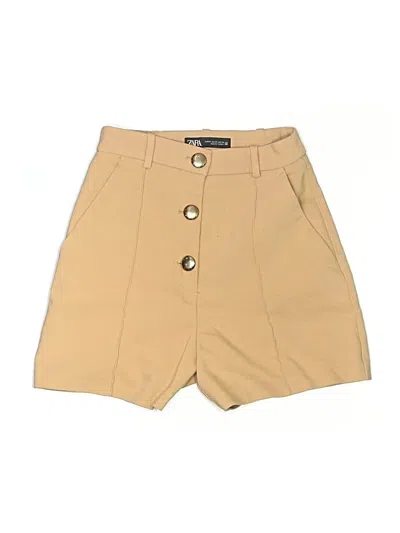 Pre-owned Zara Khaki Shorts In Tan