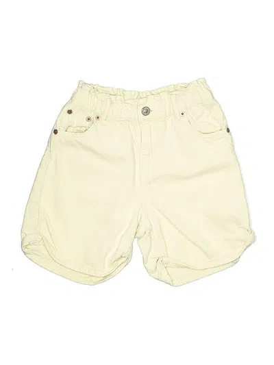Pre-owned Zara Kids' Khaki Shorts In White