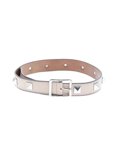 Pre-owned Zara Leather Belt In Silver