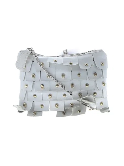 Pre-owned Zara Leather Crossbody Bag In Silver