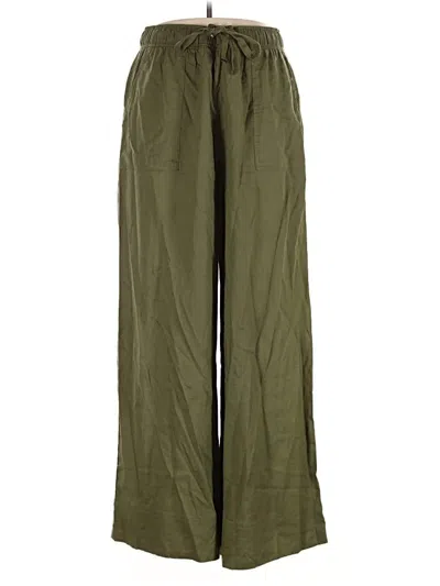 Pre-owned Zara Linen Pants In Green
