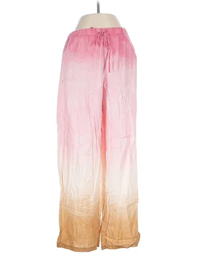 Pre-owned Zara Linen Pants In Pink