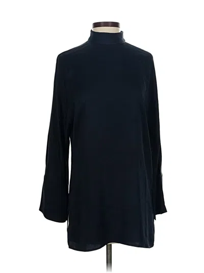Pre-owned Zara Long Sleeve Blouse In Black