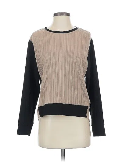 Pre-owned Zara Long Sleeve Blouse In Black