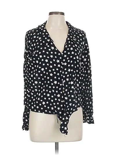 Pre-owned Zara Long Sleeve Blouse In Black