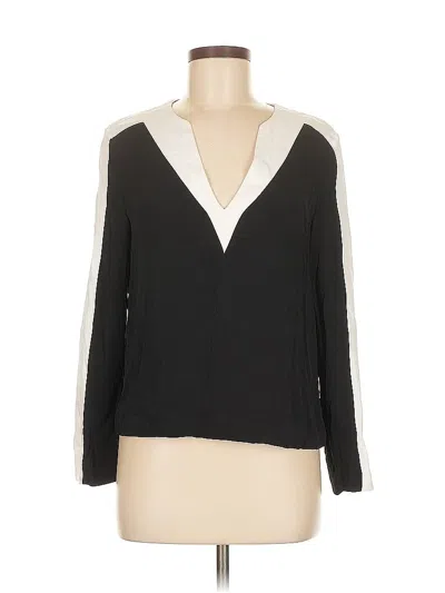 Pre-owned Zara Long Sleeve Blouse In Black