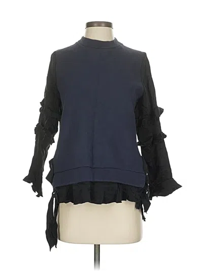 Pre-owned Zara Long Sleeve Blouse In Black