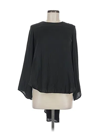 Pre-owned Zara Long Sleeve Blouse In Black