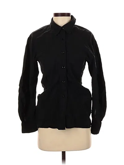 Pre-owned Zara Long Sleeve Blouse In Black