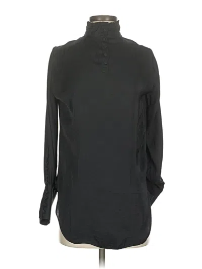Pre-owned Zara Long Sleeve Blouse In Black