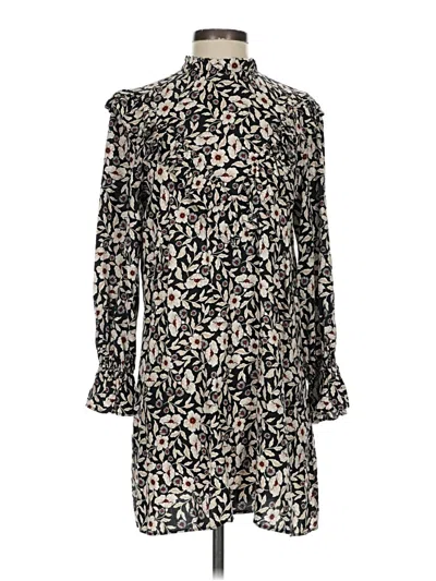 Pre-owned Zara Long Sleeve Blouse In Black