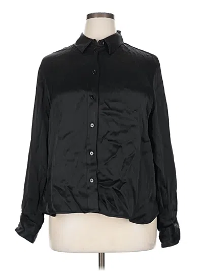 Pre-owned Zara Long Sleeve Blouse In Black