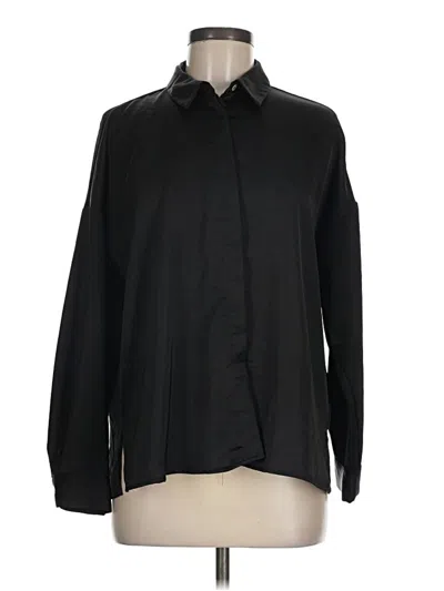 Pre-owned Zara Long Sleeve Blouse In Black
