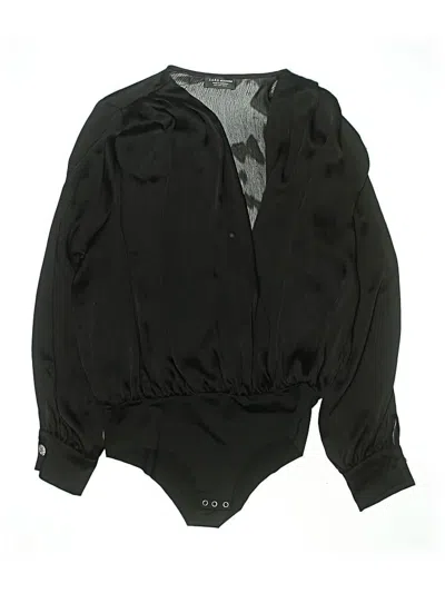 Pre-owned Zara Long Sleeve Blouse In Black