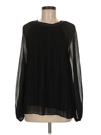 Pre-owned Zara Long Sleeve Blouse In Black
