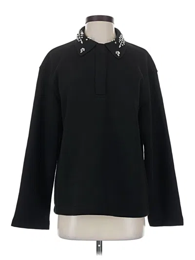 Pre-owned Zara Long Sleeve Blouse In Black